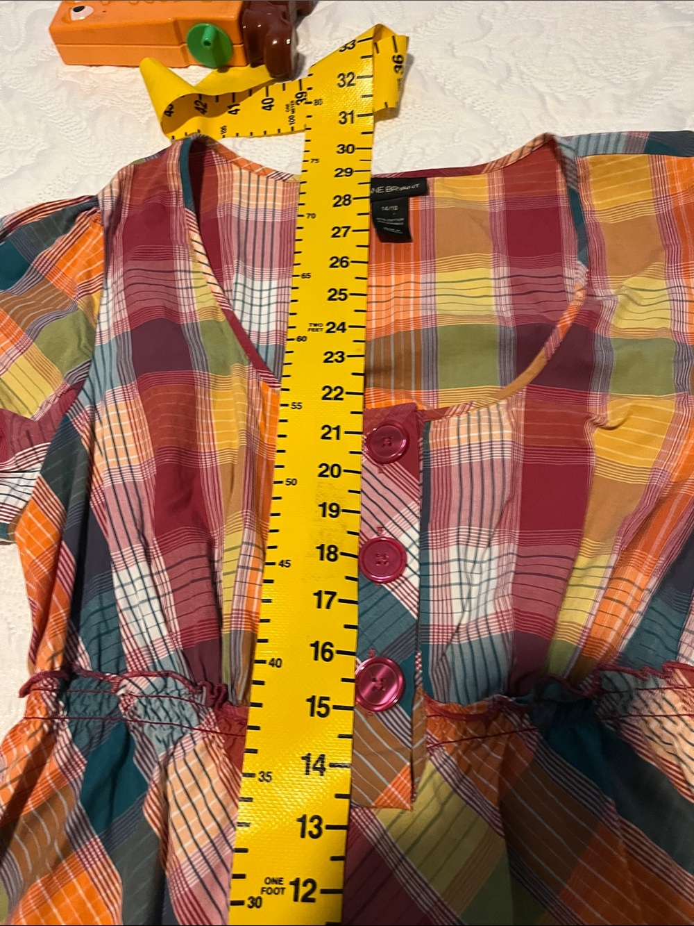 Lane Bryant Plaid Peplum Tunic - Burgundy, Teal, Mustard - Picture 3 of 14